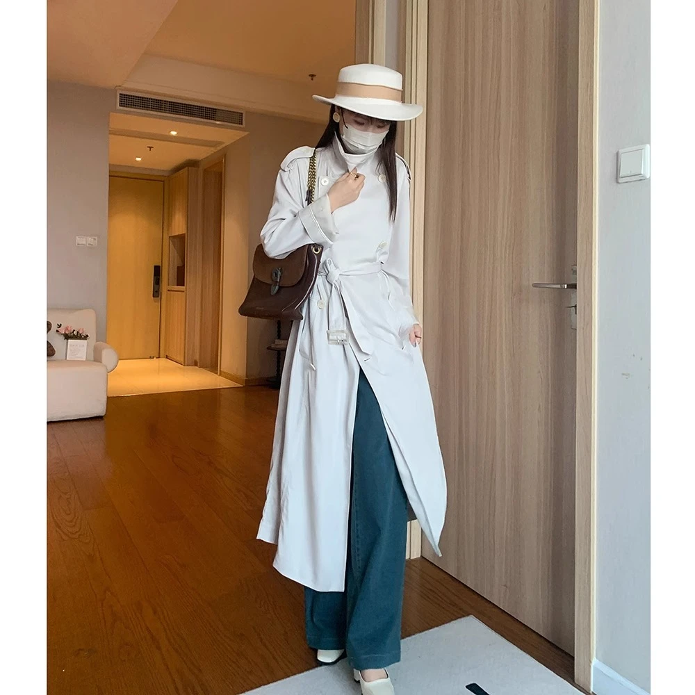 mcc lemons 赵露思同款奥斯汀白茶垂感长款风衣