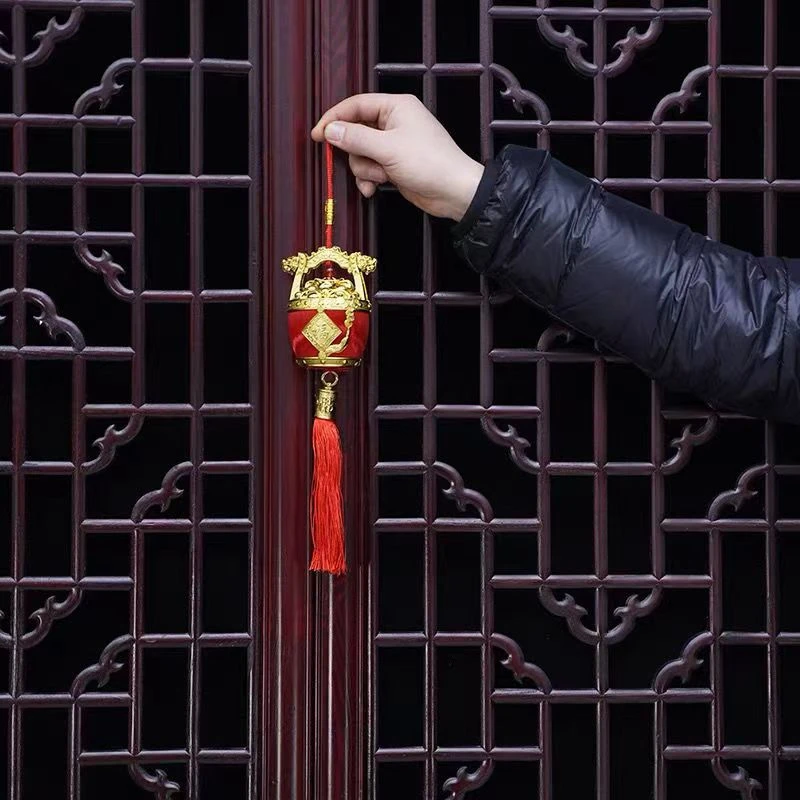 喜庆乔迁小灯笼挂饰过年装饰场景布置室内大红丝光球新年招财挂件