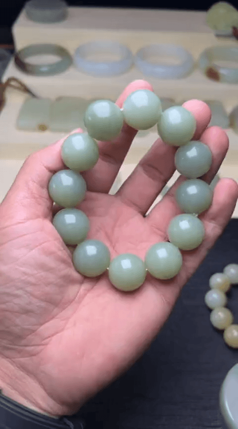 【闪购商品】和田玉手链未镶嵌和田玉珠串卡18