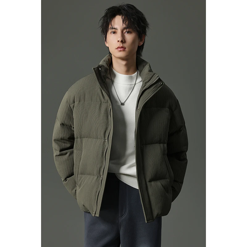 冬季潮流时尚加厚韩版百搭休闲宽松保暖立领短款男士羽绒服FJY02