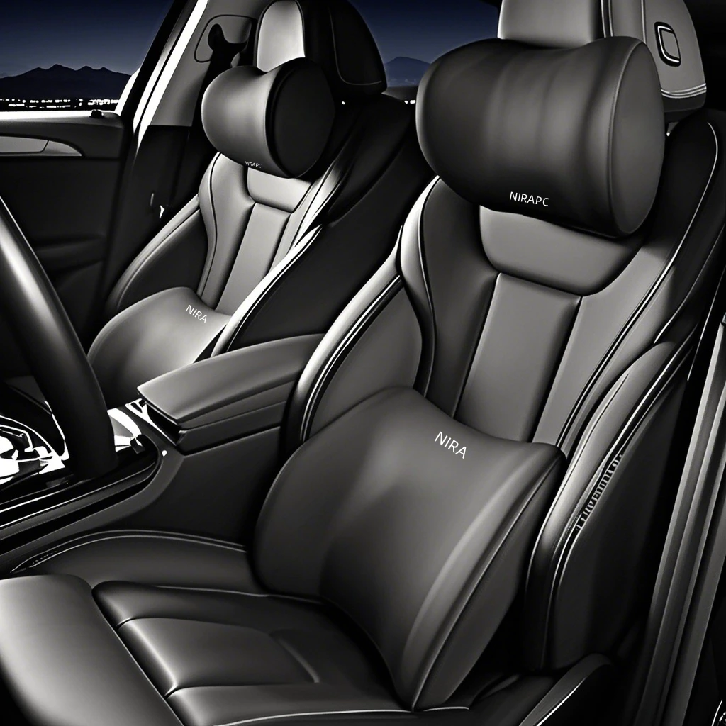 冰丝头枕腰靠记忆棉内芯小轿车头枕汽车座椅靠背护腰垫