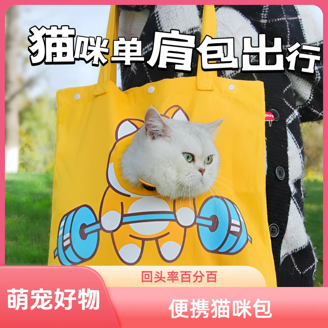 宠物外出包猫包单肩斜挎手提猫咪背包小型犬可露头单肩包宠物猫箱