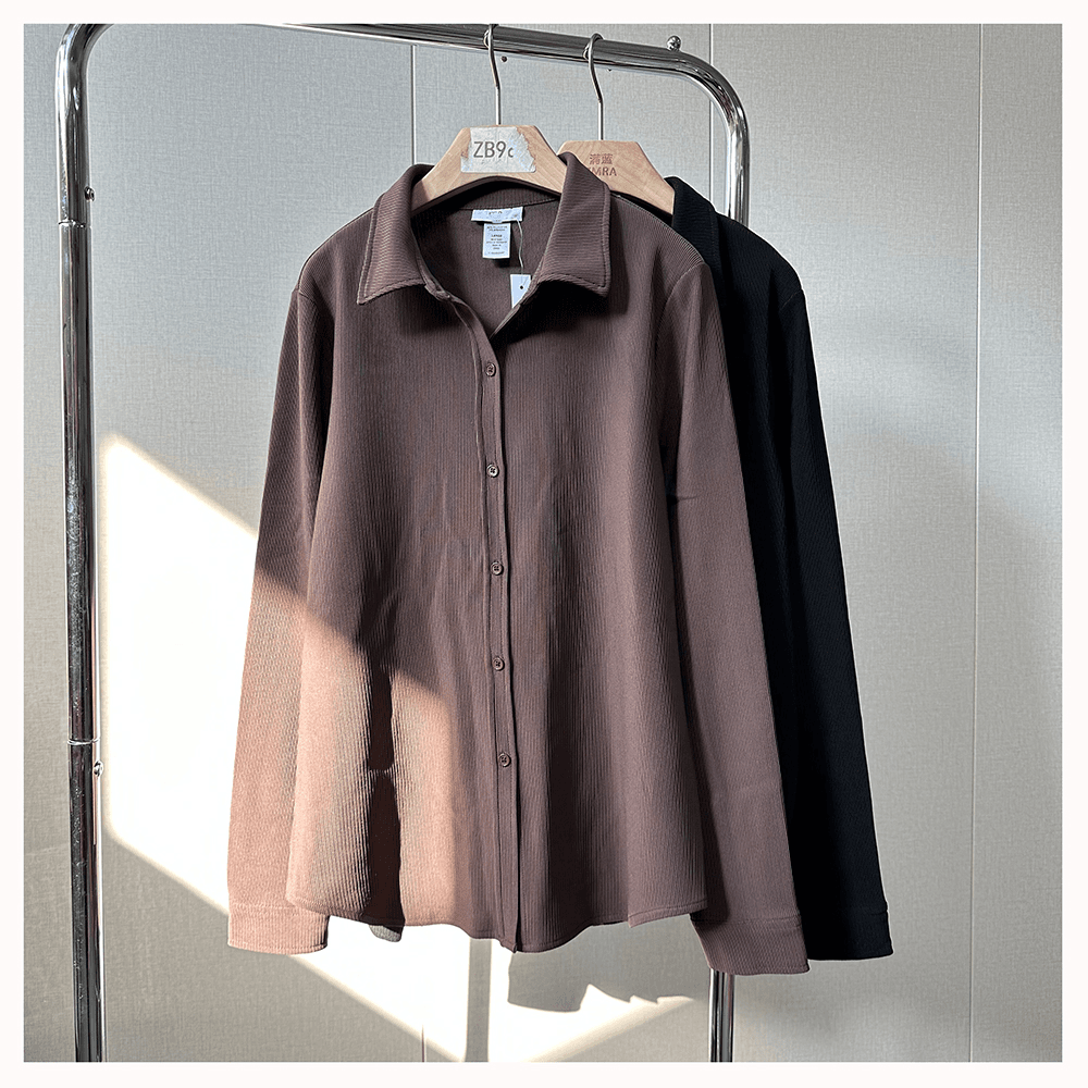 ML11159   春季新款女士休闲衬衫直筒休闲长裤套装