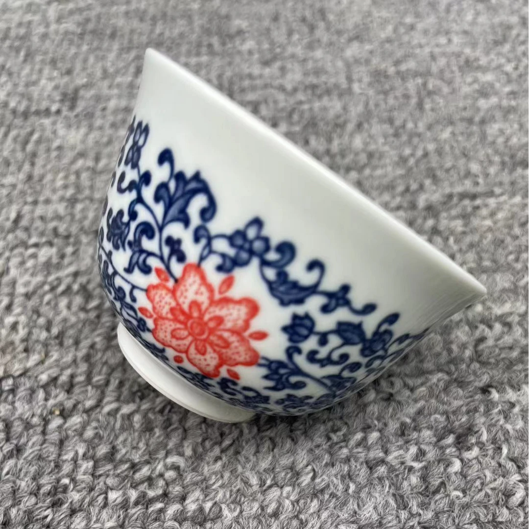 缠枝莲红花主人杯