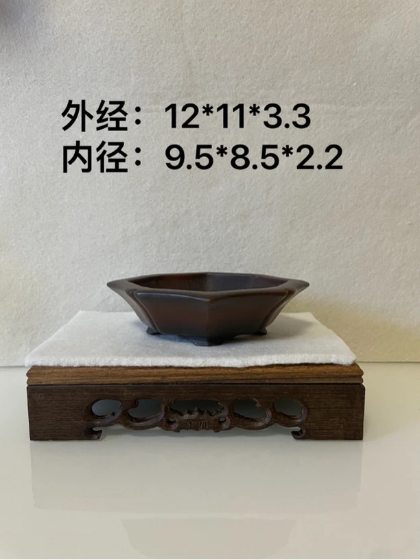 紫砂花盆日式八角盆精品手工禾阳老师制作