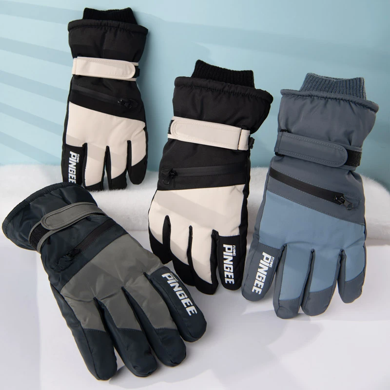 滑雪手套男士冬季骑行防寒防冻加绒加厚保暖电动车触屏摩托车手套