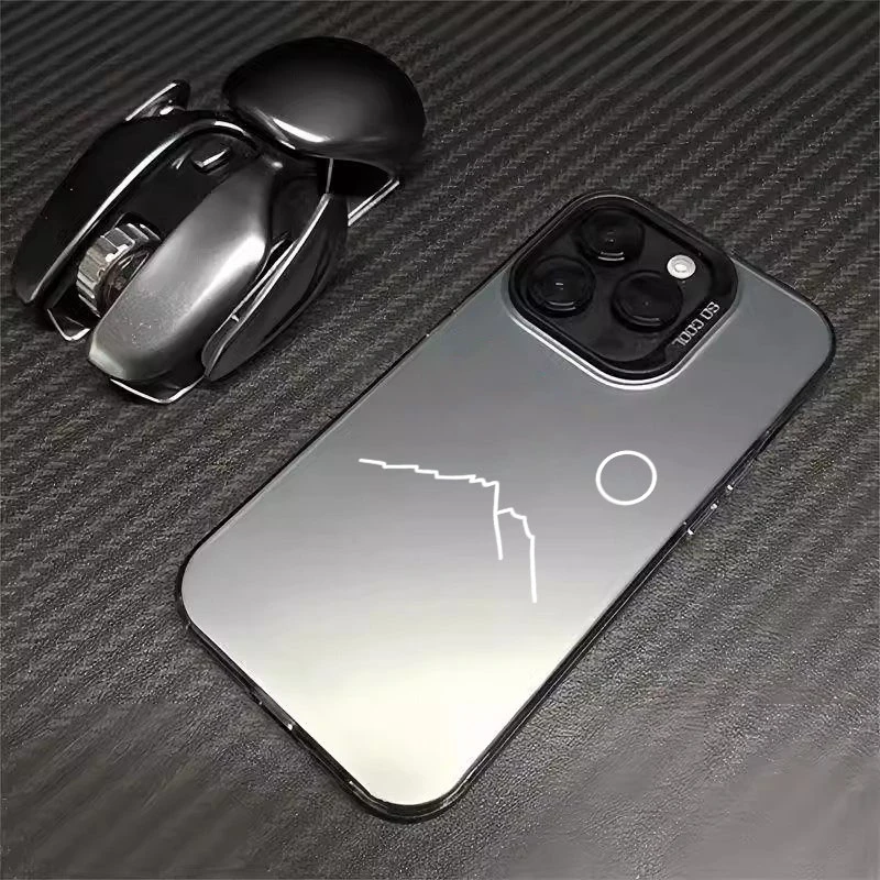 简约太阳高级感双层彩银适用oppo/vivo/iqoo手机壳硬壳软边防摔