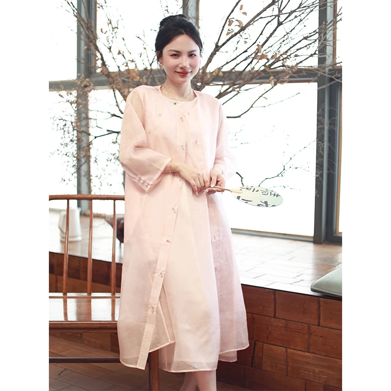 【门店同款】无袖连衣裙(21718235B-粉米）