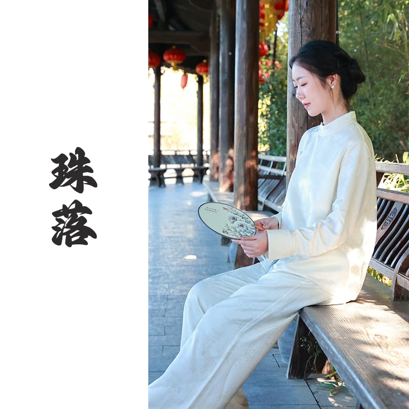 【门店同款】珠落•阔腿裤（24809886-珍珠）