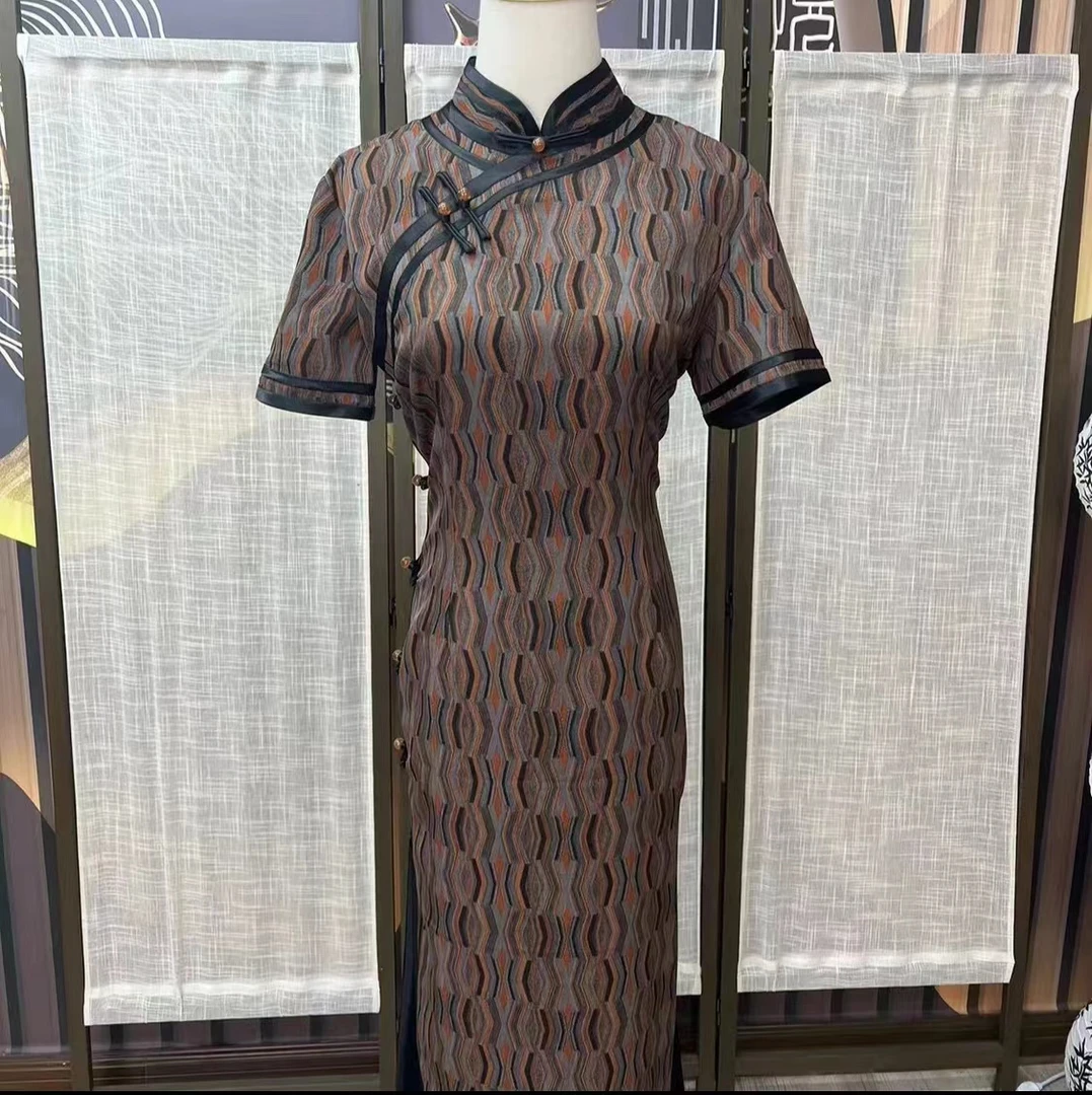 【民族风】2024新款修身复古优雅大方长款旗袍