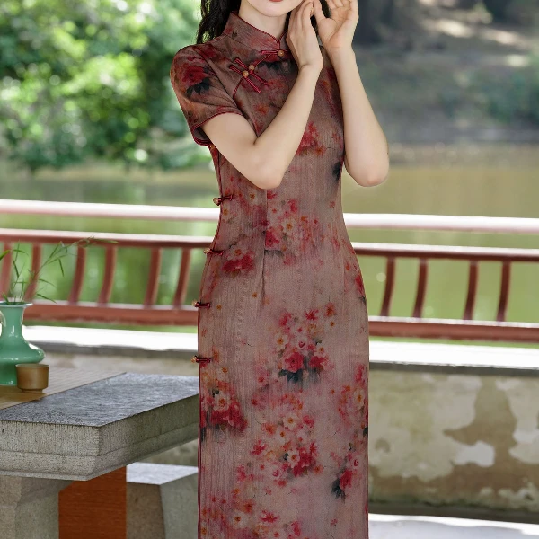【红颜知己】2024夏季新款复古百搭优雅大方日常淑女旗袍