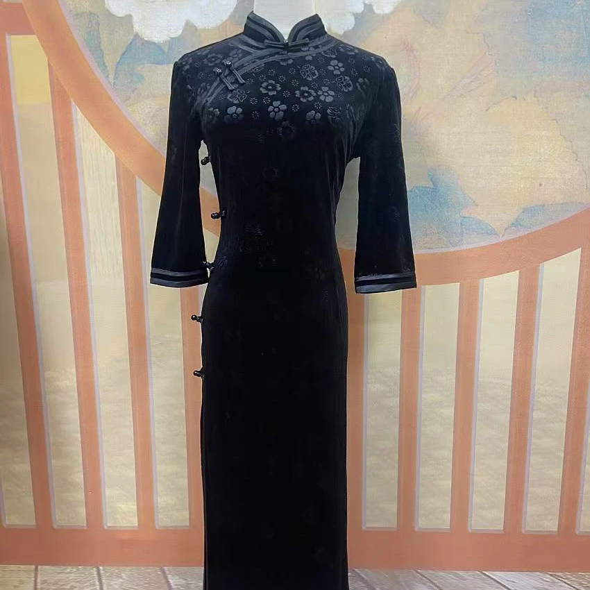 【梅香】2024新款复古修身气质优雅长款旗袍