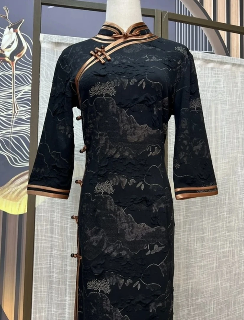 【山树画】2023秋季新款复古百搭优雅大方日常淑女旗袍