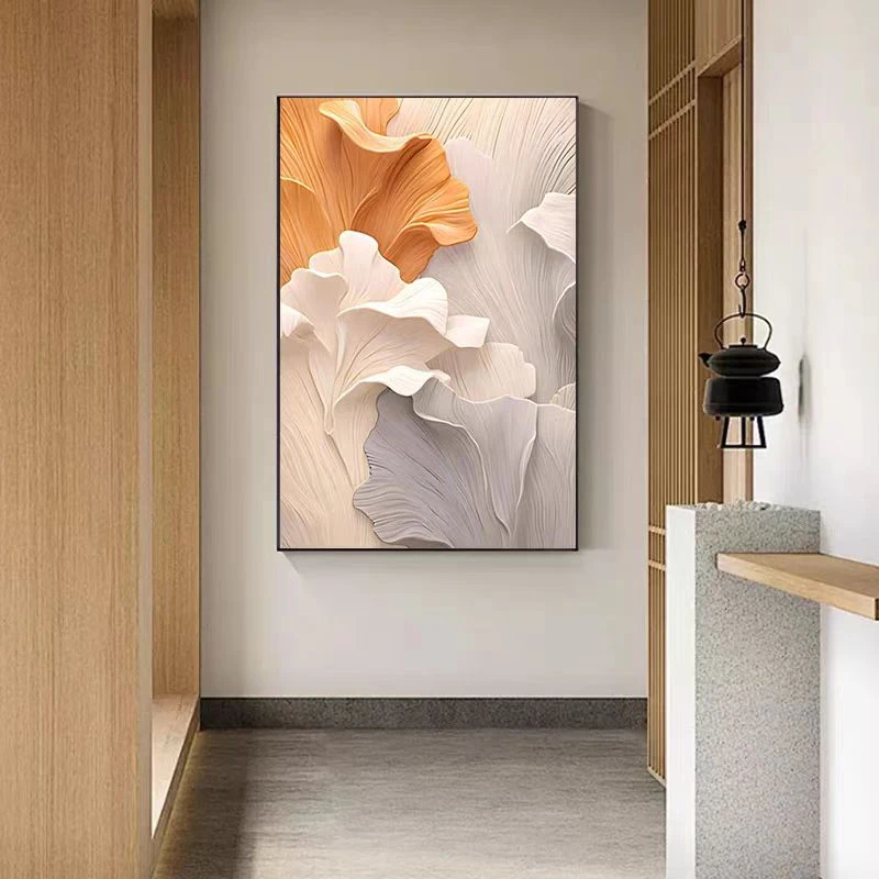 高级感玄关背景风景装饰画现代简约绿植客厅沙发墙壁画竖版挂画