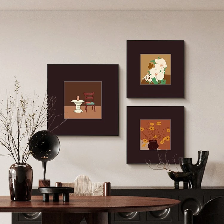 中古风客厅装饰画法式复古卧室壁画桌面斗柜摆画美拉德餐厅挂画