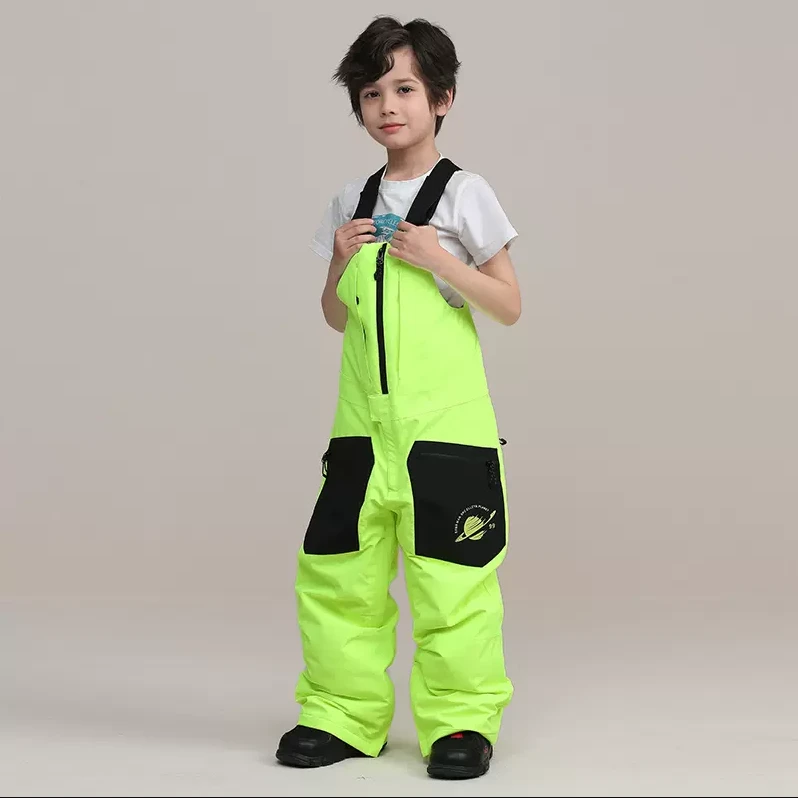 儿童冬季滑雪服男童韩版撞色潮流滑雪裤女童防水保暖耐磨户外装备