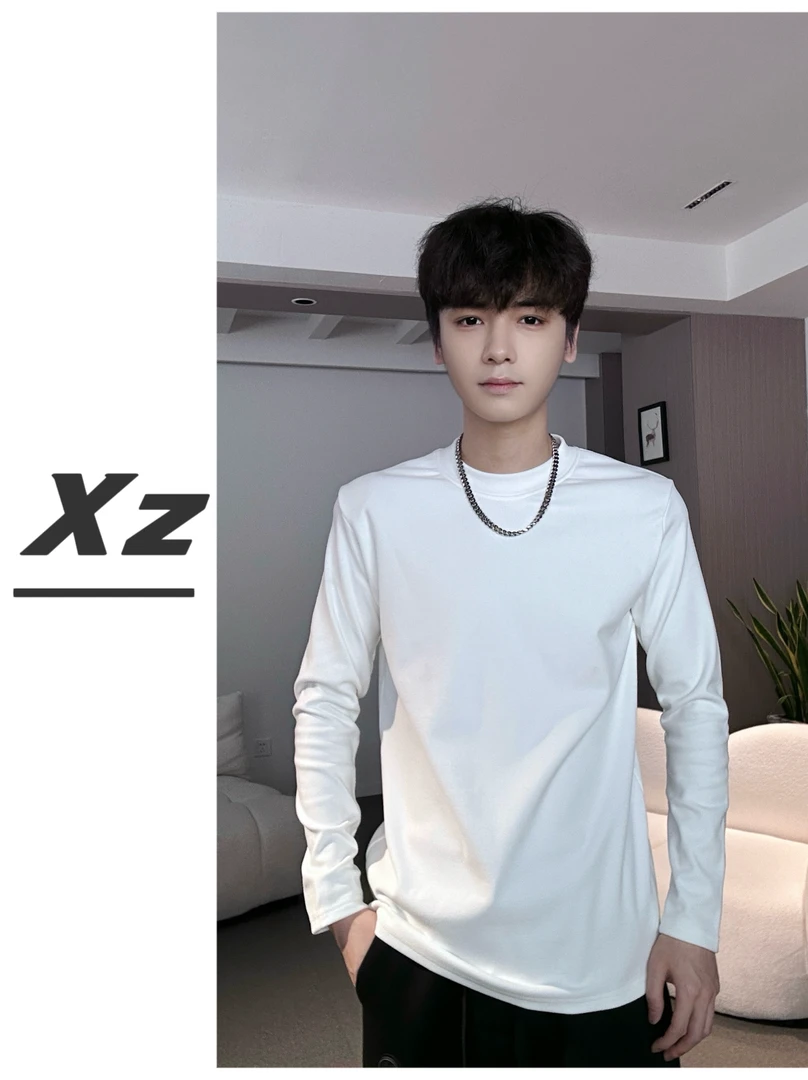 （XIAOZHE）秋冬加绒加厚时尚男女同款重磅圆领套头打底卫衣W-788