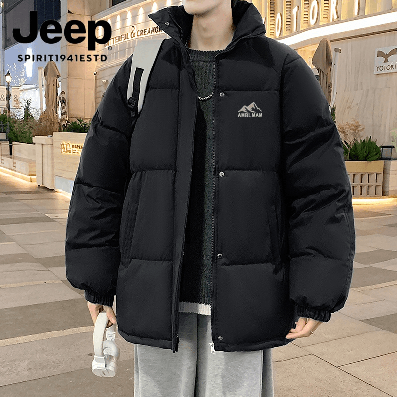 JEEP吉普棉服冬季外套男装宽松加厚保暖立领百搭休闲男士港风情侣