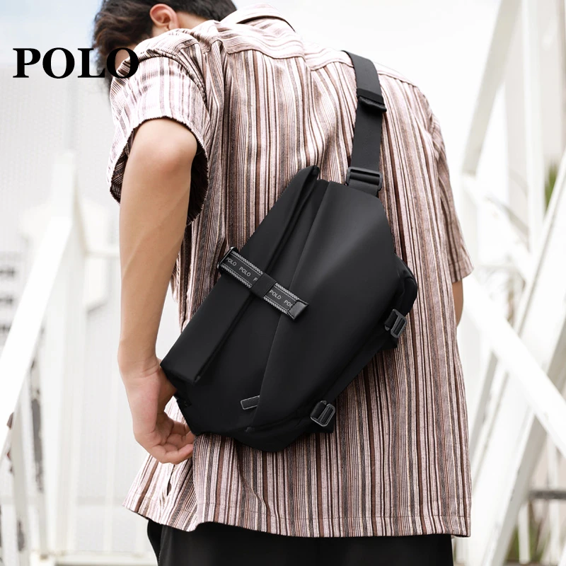 POLO潮流单肩包男士大容量多功能运动背包邮差包日系时尚男包挎包