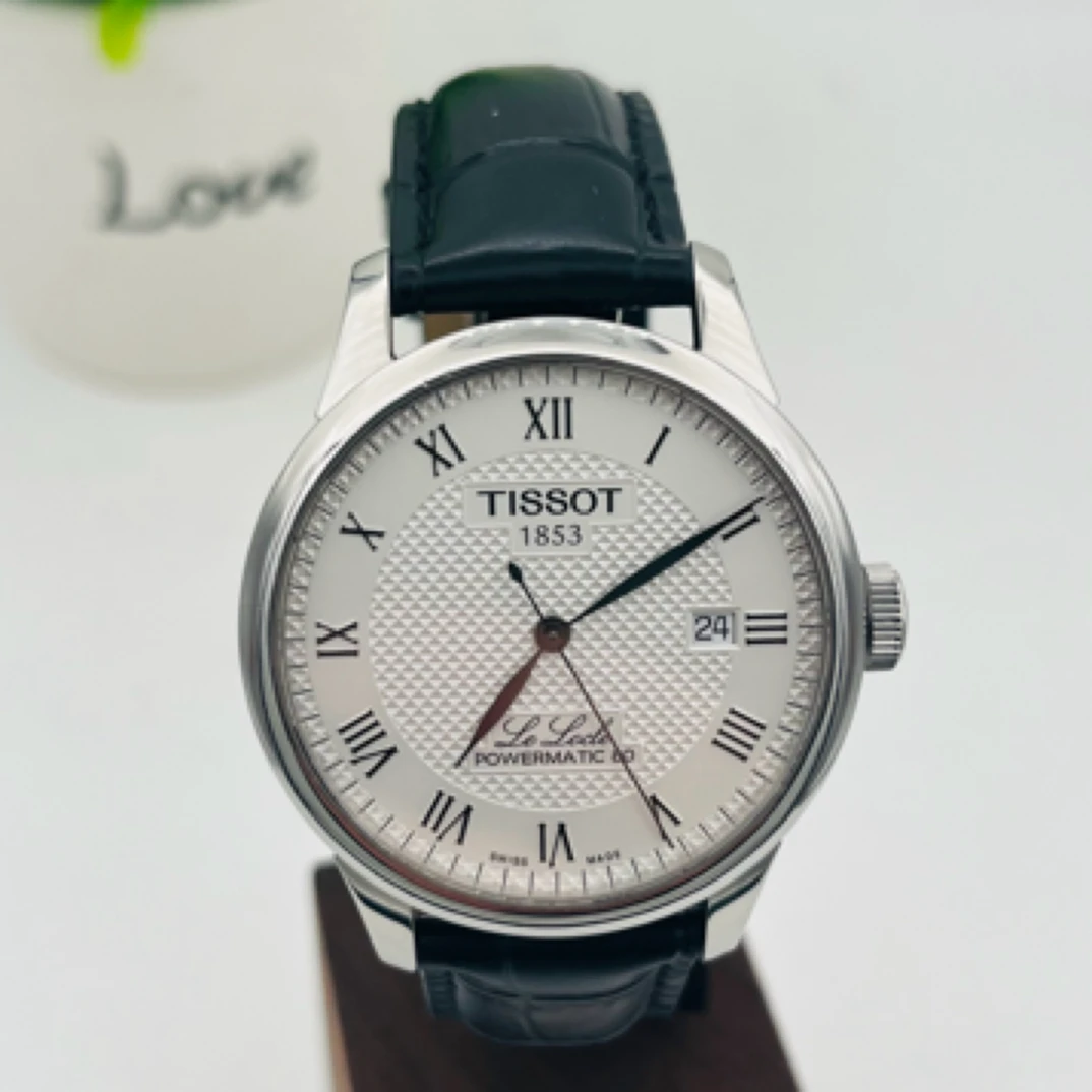99新 Tissot/天梭 臻时/力洛克白盘瑞士机械男士腕表/透底80机芯