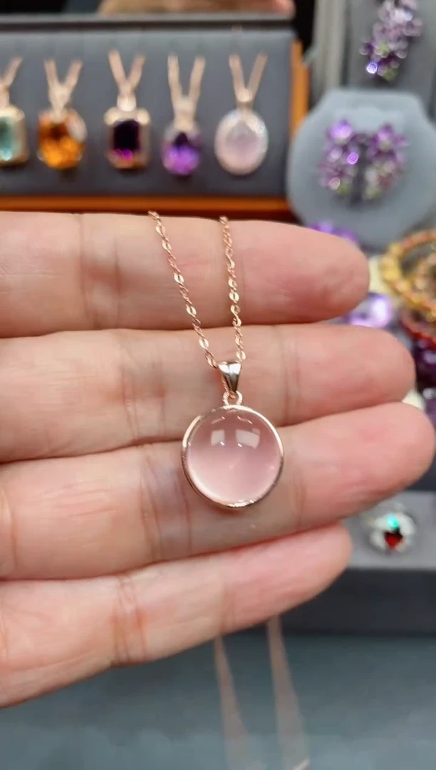 【闪购商品】芙蓉石吊坠银S925镶嵌芙蓉石吊坠