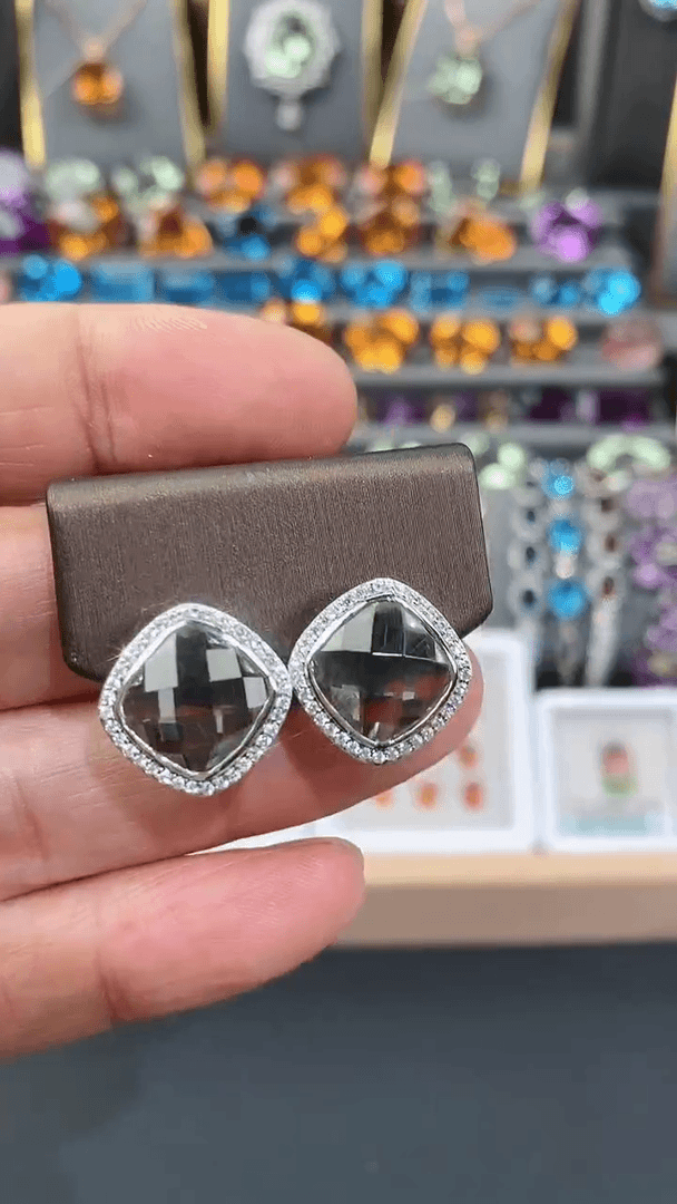 【闪购商品】水晶耳钉银S925镶嵌水晶耳钉
