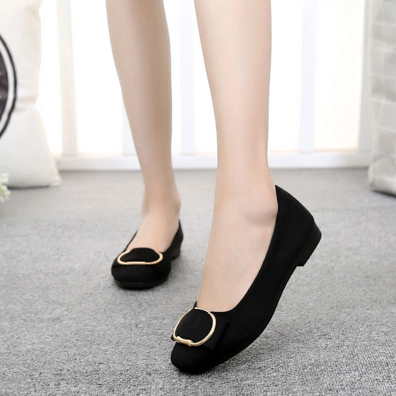 春夏透气浅口孕妇女单鞋软底妈妈鞋平跟黑色工作鞋瓢鞋老北京布鞋