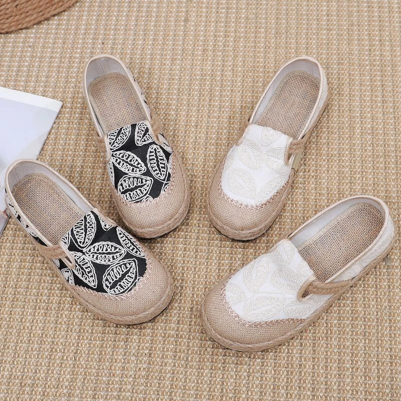 春夏季新款女鞋单鞋休闲透气民族风渔夫鞋平底老北京布鞋女鞋