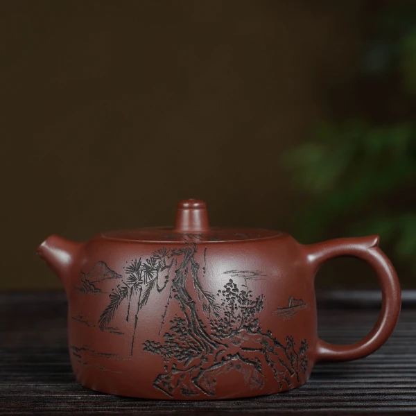 《江风井栏》160cc手工紫砂壶-HST-19