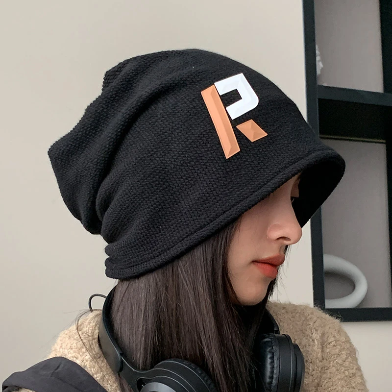 帽子女时尚百搭薄款包头帽大头堆堆帽秋冬季冷帽保暖日系套头帽子