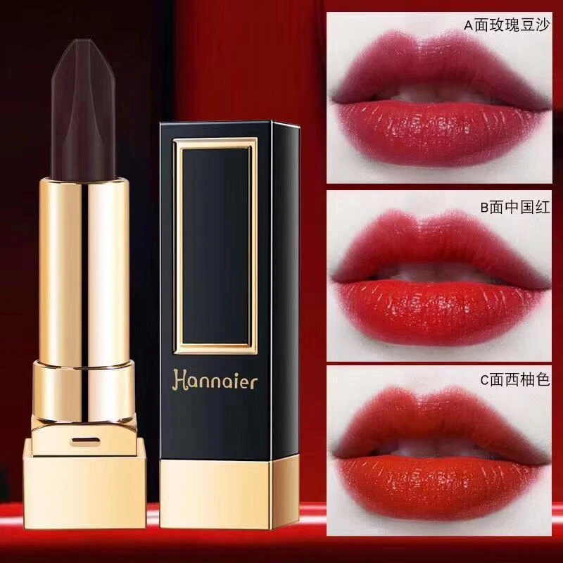 保证正品韩奈儿三色口红不掉色不脱色不沾杯滋润唇膏防水正品高级