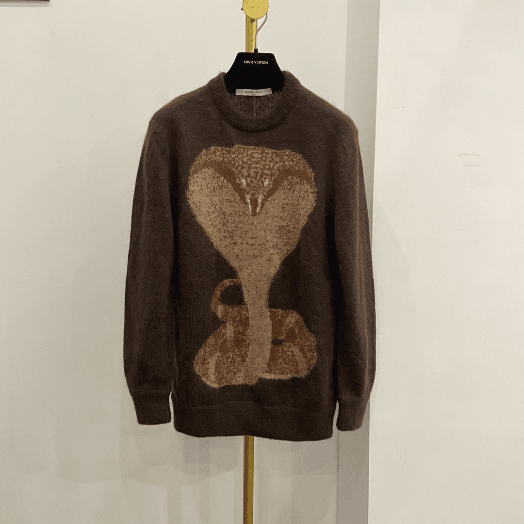 Givenchy纪梵希  棕色蛇头毛衣上衣  175/100A码