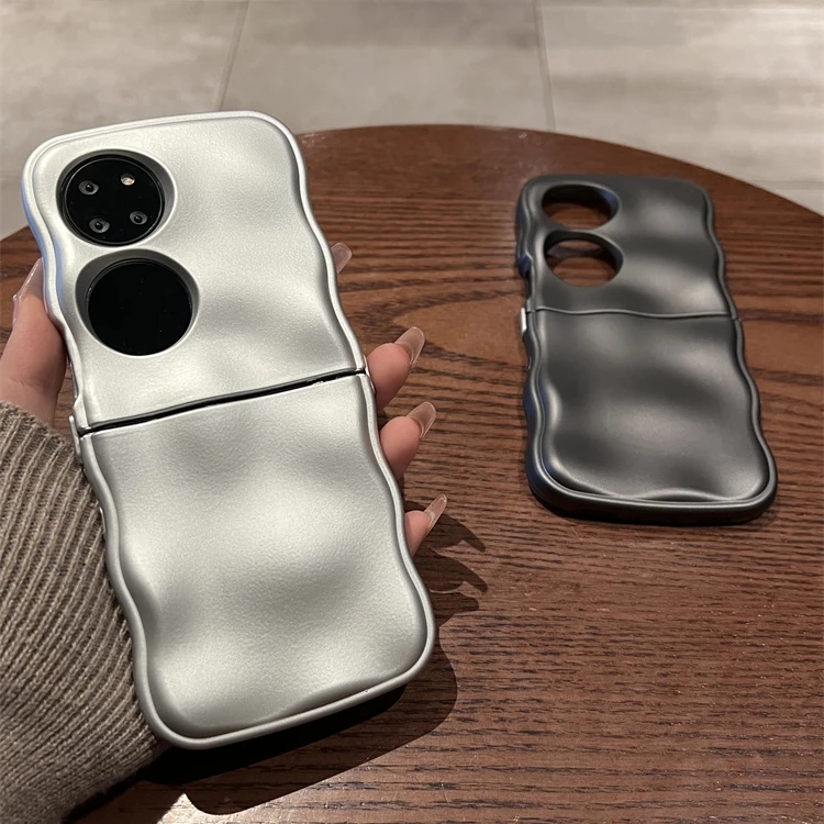 华为Pocket2手机壳大波浪软壳p50pocket保护套新款超薄连体卡扣