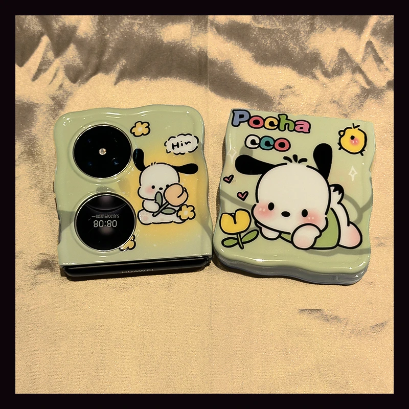 卡通可爱球拍帕恰狗适用华为pocket2手机壳新款小清新高级P50宝盒