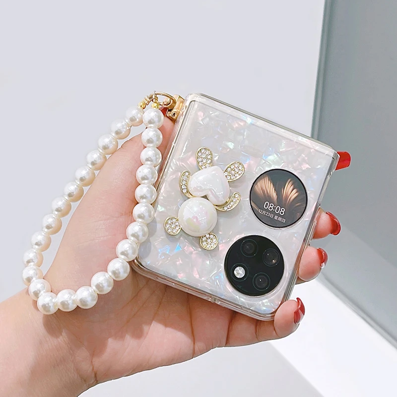 珠光贝母适用华为pocket2折叠屏purax小熊手机壳宝盒p50pockets