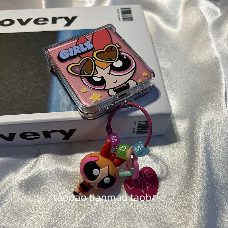 飞天小女警钥匙扣三星Zflip6折叠屏手机壳适用小米mixlfip/purax