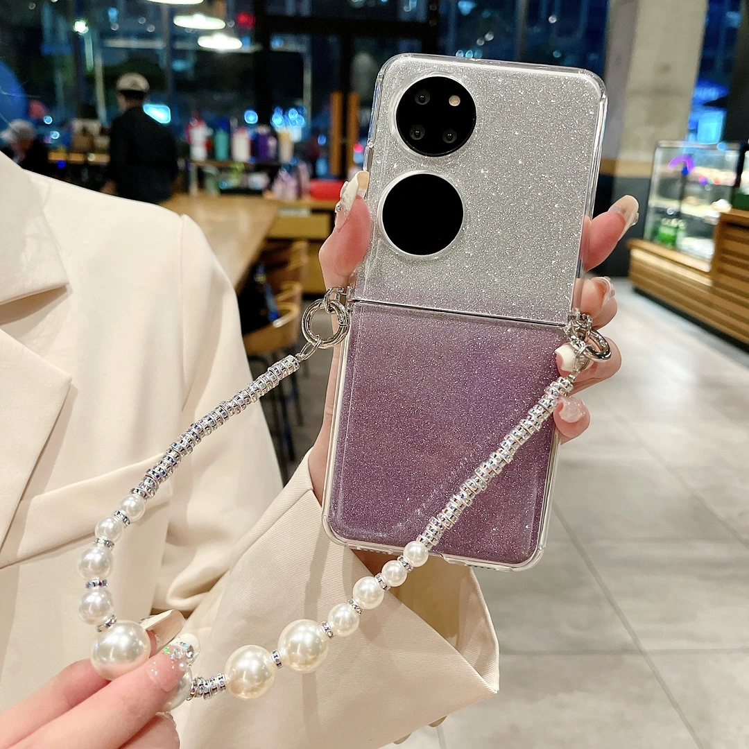 时尚闪粉手链适用华为pocket2折叠手机壳新款女款p50pocket