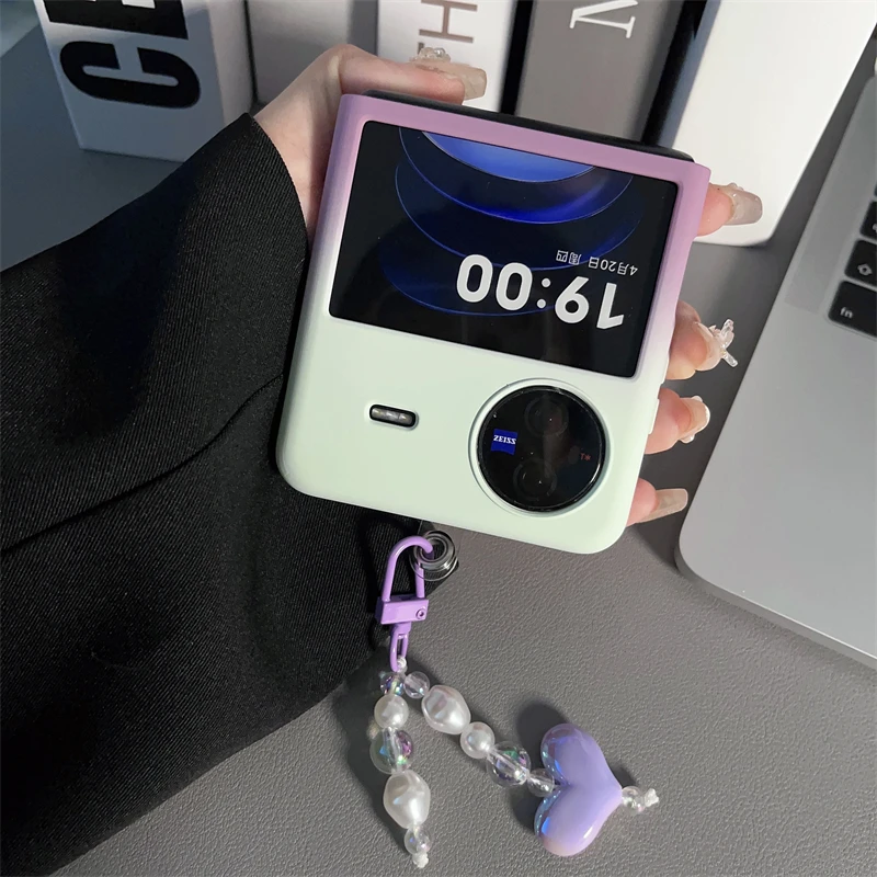 葡萄渐变紫vivoxflip手机壳折叠屏适用oppofindn3flip/pocket2