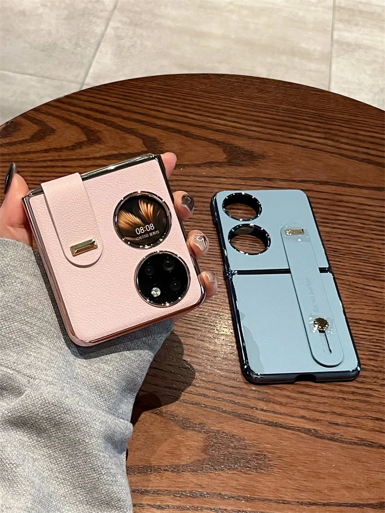 适用华为P50pocket手机壳新款折叠pocket s高级女手腕带
