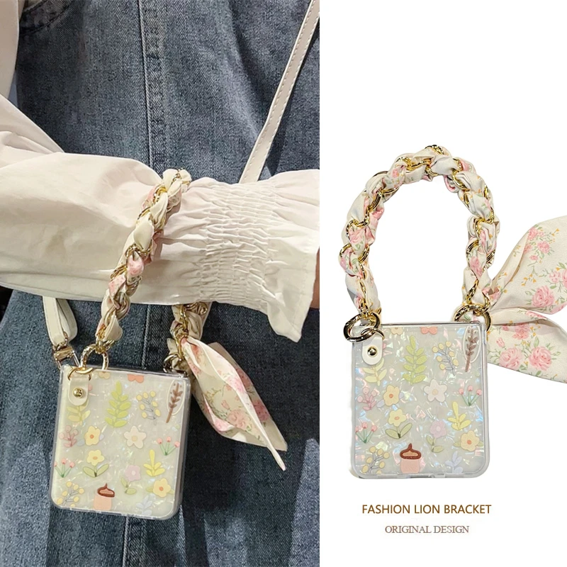 适用小清新华为 Pocket 2折叠手机壳斜挎绳p50pocket宝盒新款女