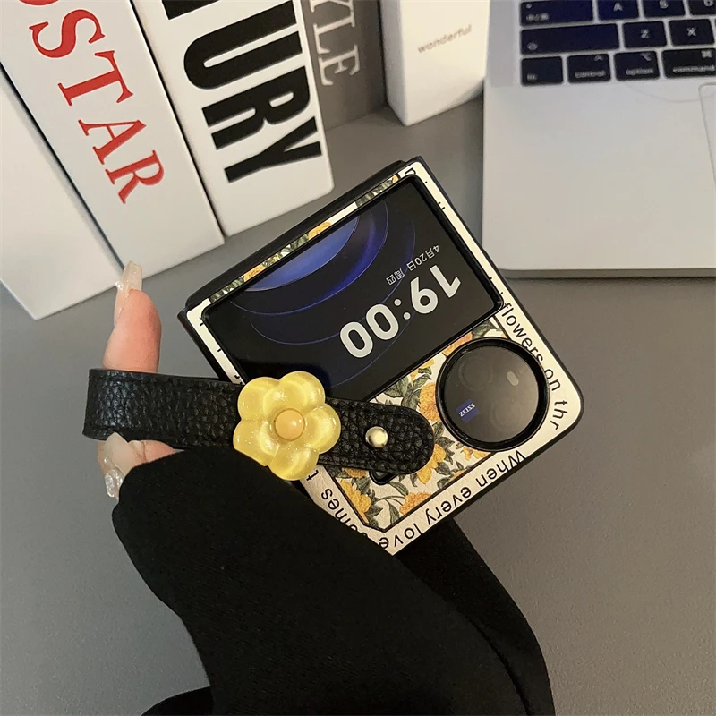 小碎花皮纹适用于vivoxflip手机保护壳摺叠屏oppofindn2flip网红