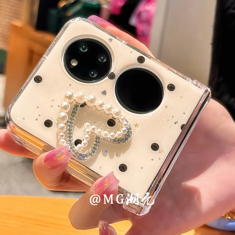 简约黑波点华为pocket2手机壳P50pocke折叠屏宝盒适用华为pocketS