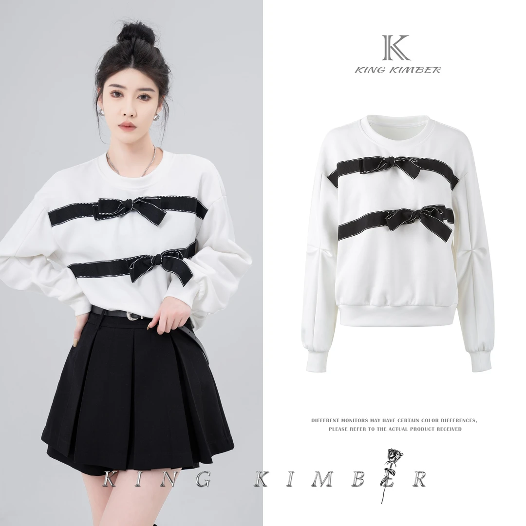 KK丨纯白月光 2023秋季新款设计款卫衣KK23Q744