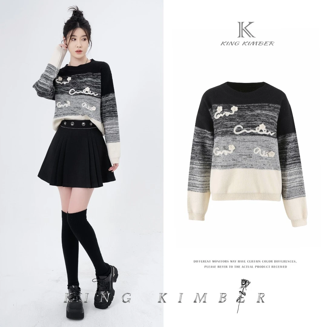 KK丨白巧松饼 2023秋冬原创设计感毛衣KK23Q895