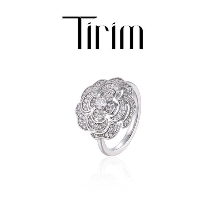 铜合金锆石戒指 简约时尚食指满钻镶钻个性手工气质H022934