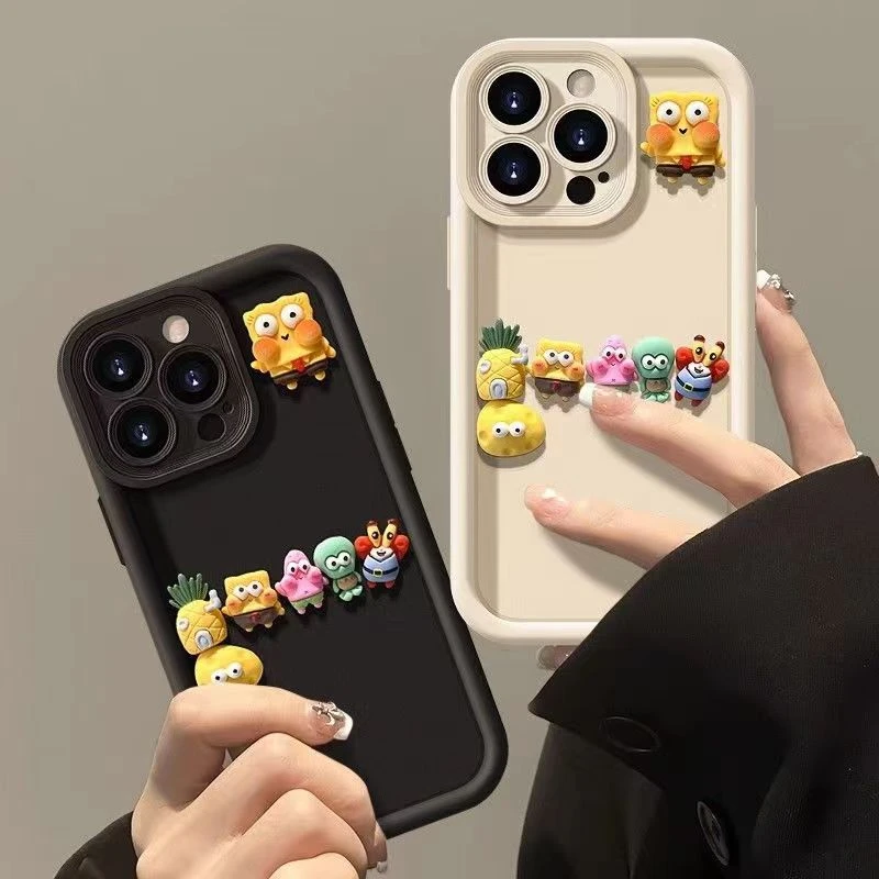 【工厂直发】天眼阶梯海绵宝宝派大星立体公仔手机壳防摔全包