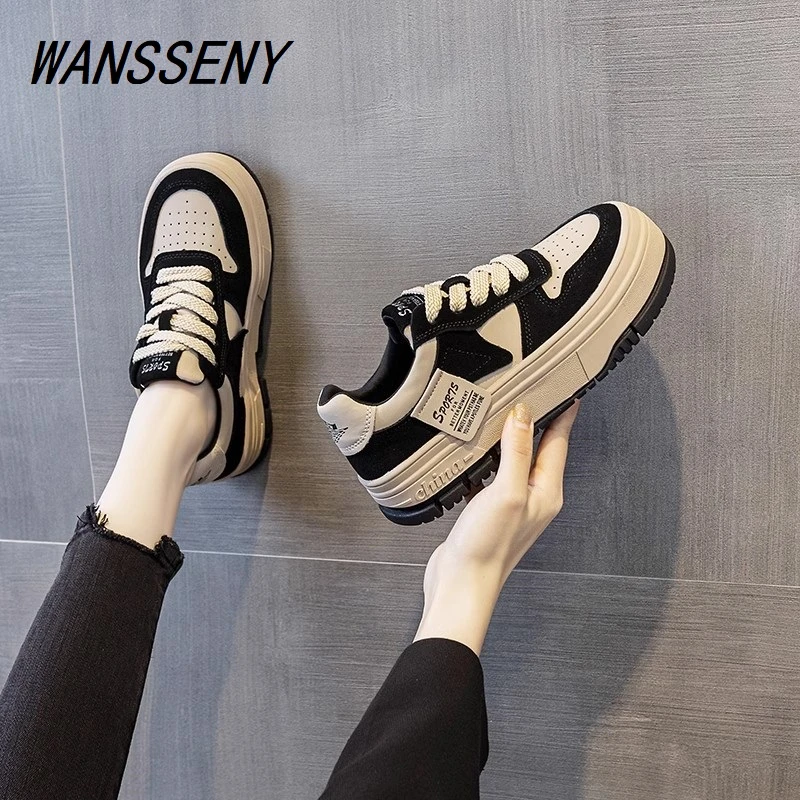 时尚低帮板鞋女2025新款厚底舒适百搭时尚休闲软底防滑老爹鞋女潮