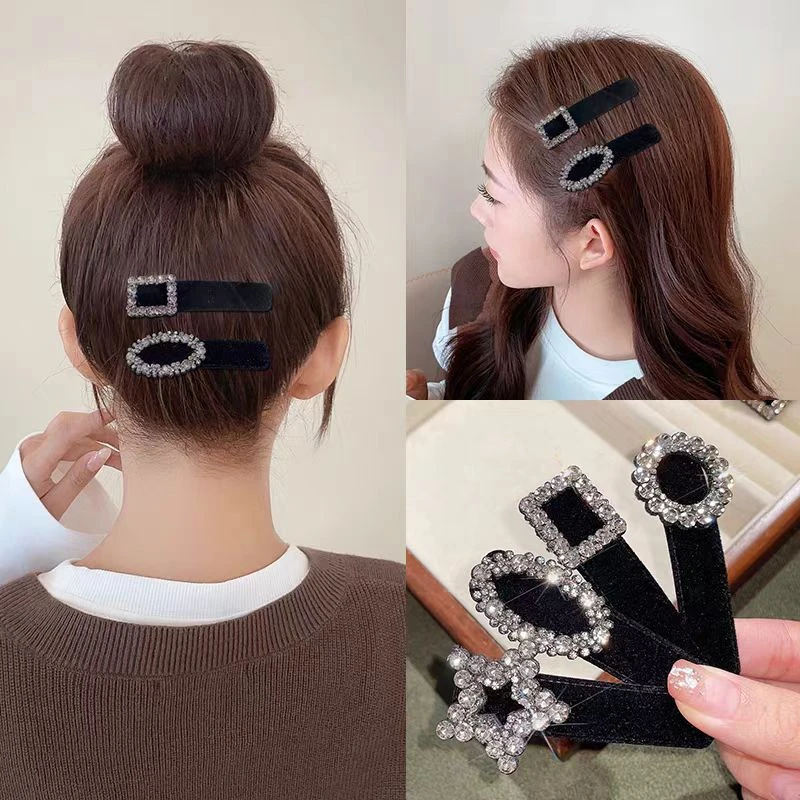 复古气质闪钻bb夹小香风优雅刘海夹掰掰夹后脑勺夹子镶钻轻奢