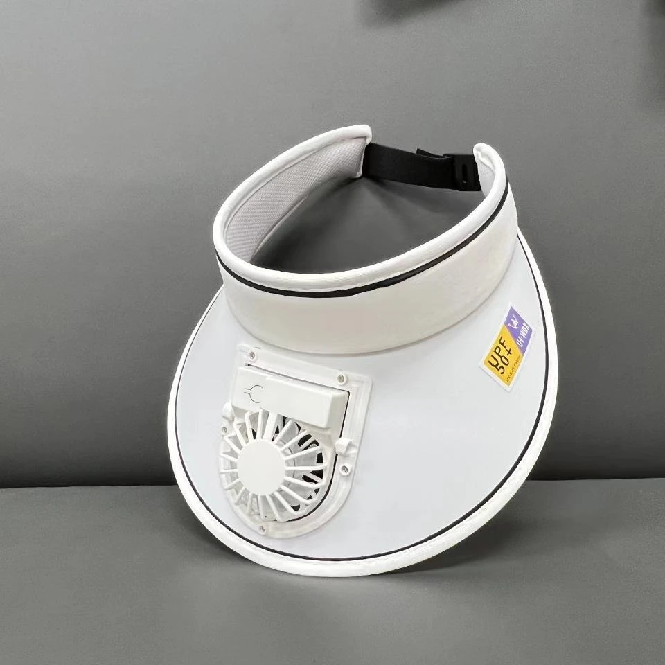 夏季新款风扇帽子遮阳防晒usb充电遮脸女户外空顶大檐太阳帽现货