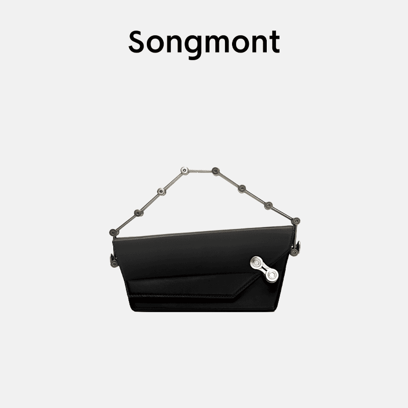 songmont/山下有松中性拼皮链条手提包设计师款头层牛皮推荐